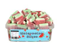 Candycrave Watermelon Slices Tub 600g | Fizzy Watermelon Flavoured Jelly Sweets | Resealable Tub | Red, White & Green | Perfect for Pick & Mix, Sharing & Sweet Displays