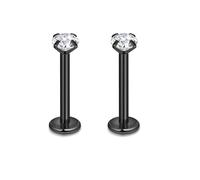 CANDYFANCY 16g 2/3/4mm Cubic Zirconia Triple Forward Helix Ear Cartilage Tragus Studs Earrings Lip Piercing 16 gauge, Cubic Zirconia, cubic zirconia