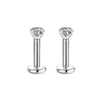 Candyfancy 16g 6mm 2/3/4mm Cubic Zirconia Gem Ear Cartilage Tragus Helix Studs Earrings Lip Labret Piercing (2pcs 3mm stone 6mm bar)