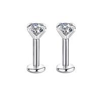 Candyfancy 16g 6mm 2/3/4mm Cubic Zirconia Gem Ear Cartilage Tragus Helix Studs Earrings Lip Labret Piercing