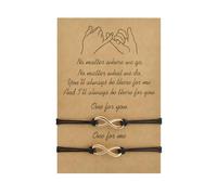 Candyfancy 2 pcs Pinky Promise Bracelets Adjustable Handmade String Rope Bracelets Friendship Matching Bracelets Family Distance BFF Couple Bracelets Jewelry Gifts for Women Mother Daughter