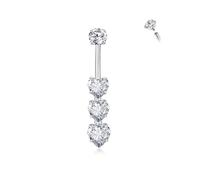 Candyfancy G23 Titanium Belly Button Piercing 14G Hypoallergenic Navel Piercing Barbell with Hanging Belly Button Body Jewellery for Women 10/12/14 mm, 14mm, Titanium