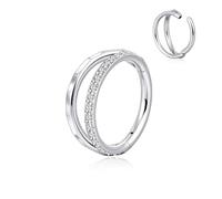 Candyfancy G23 Titanium Double Nose Ring 16G Cartilage Helix Daith Rook Conch Hoop Earring Piercing Jewellery for Women Men 8mm