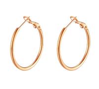 Candyfancy Hoop Earrings gold silver Plated for Women Girls Fashion Round Loop Circle Huggie Hoops Earrings 30mm 40mm 50mm 60mm Silver Gold Rose Gold Black Stainless Steel