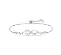 Candyfancy Infinity Bracelet Sterling Silver 925 Bracelet Adjustable Women Bracelet Infinity Love Heart Ladies Bracelets Infinity Crucifixion Bracelet for Women Birthday Mothers Day