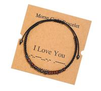 Candyfancy Morse Code Bracelet Secret Messages Handmade Wood Beads Friendship Code Bracelet Encouragement Bracelets Adjustable Gift Jewelry For Friends