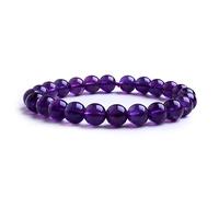 Candyfancy Natural Gemstone Healing Birthstone Bracelet Beads 8MM Semi Precious Stone for Women Men Unisex Stretch 6-7.5 Inch (Lava Rock Stone)