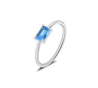 Candyfancy Personalized Birthstone Ring - Unique Jewelry for Every Month with CZ Gemstone Ring, Perfect Birthday, Anniversary, Mothers Birthday Gift Mar(Aquamarine) Size R