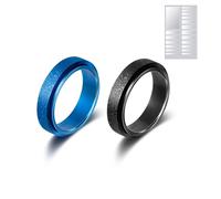 Candyfancy Rotate Anxiety Relief Ring Finger Rings Stress Reliever Spinner Frosted Ring Sandblast Glitter Ring Plain Knuckle Rings Size H-T Contains Invisible Ring Size Adjuster for Women & Men
