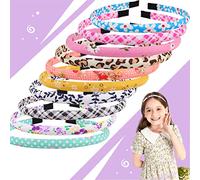 Candygirl 10 Pieces Alice Band Girls Kids Headbands Floral Fabric Headbands for Girls Headband for Kids Polka Dots Heart Covered Hairbands