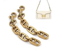 CANDYHONEY 2 Pcs Women Purse Strap Extender for Coach Tabby Swinger Shoulder Strap Extender Bag Short Chain (2 Pack Antique Gold)