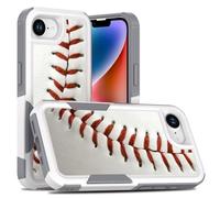 Candykisscase Case for iPhone 17E, Unique Design Shock-Absorption Hard PC and Inner Silicone Hybrid Dual Layer Armor Defender Baseball Stitching