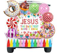 Candyland Trunk or Treat Car Decorations Kit Christian Car Archway Garage Decor Banner Lollipop Donut Balloons Tassel Candy Land Halloween Party Decorations