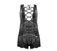 CandyMan Fashion 99743 Lace Bodysuit Color Black Size S