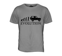 Candymix - 4X4 Evolution of Man - Mens T Shirt Top T-Shirt, Size Small, Colour Light Grey
