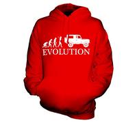 Candymix - 4X4 Evolution of Man - Unisex Hoodie Mens Ladies Hooded Sweater, Size Medium, Colour Red