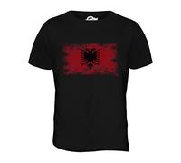 Candymix - Albania Distressed Flag - Mens T Shirt Top T-Shirt, Size Large, Colour Black