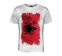 Candymix - Albania Grunge Flag - Mens T Shirt Top T-Shirt, Size 5X-Large, Colour White