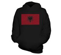 Candymix - Albania Scribble Flag - Unisex Kids Hoodie Boys Girls Childrens Toddlers Hooded Sweater Top, Age 9-11, Colour Black