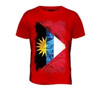 Candymix - Antigua and Barbuda Grunge Flag - Mens T Shirt Top T-Shirt, Size Medium, Colour Red