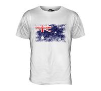Candymix - Australia Distressed Flag - Mens T Shirt Top T-Shirt, Size Medium, Colour White