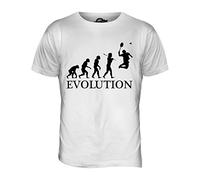 Candymix - Badminton Evolution of Man - Mens T Shirt Top T-Shirt, Size Small, Colour White