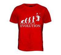 Candymix - Badminton Evolution of Man - Mens T Shirt Top T-Shirt, Size X-Large, Colour Red