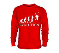 Candymix - Badminton Evolution of Man - Unisex Sweatshirt Mens Ladies Sweater Jumper Top, Size X-Small, Colour Red