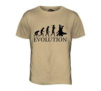 Candymix - Ballroom Dancing Evolution of Man - Mens T Shirt Top T-Shirt, Size Small, Colour Toffee