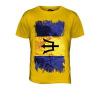 Candymix - Barbados Grunge Flag - Mens T Shirt Top T-Shirt, Size 2X-Large, Colour Deep Yellow