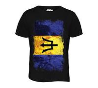Candymix - Barbados Grunge Flag - Mens T Shirt Top T-Shirt, Size Small, Colour Black