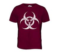 Candymix - Biohazard Distressed Print - Mens T Shirt Top T-Shirt, Size 2X-Large, Colour Burgundy