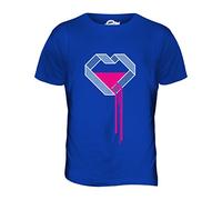 Candymix - Bleeding Heart Geometric Design - Mens T Shirt Top T-Shirt, Size 2X-Large, Colour Royal Blue