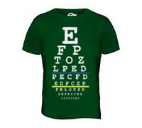Candymix - Blurred Eye Test Chart Funny - Mens T Shirt Top T-Shirt, Size Large, Colour Bottle Green