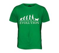 Candymix - Border Collie Evolution of Man - Mens T Shirt Top T-Shirt, Size Medium, Colour Irish Green
