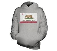 Candymix - California State Scribble Flag - Unisex Kids Hoodie Boys Girls Childrens Toddlers Hooded Sweater Top, Age 12-13, Colour Grey Marl