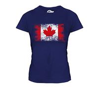 Candymix - Canada Distressed Flag - Ladies Fitted T Shirt Top T-Shirt, Size Small, Colour Navy