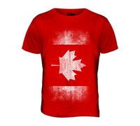 Candymix - Canada Faded Flag Print - Mens T Shirt Top T-Shirt, Size Large, Colour Red