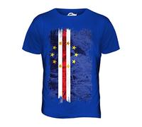 Candymix - Cape Verde Grunge Flag - Mens T Shirt Top T-Shirt, Size Large, Colour Royal Blue