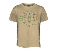 Candymix - Cricket Fielding Positions - Mens T Shirt Top T-Shirt, Size Large, Colour Toffee