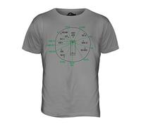 Candymix - Cricket Fielding Positions - Mens T Shirt Top T-Shirt, Size X-Large, Colour Light Grey