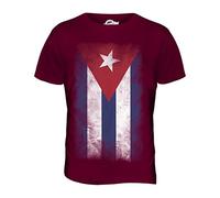 Candymix - Cuba Faded Flag - Mens T Shirt Top T-Shirt, Size X-Large, Colour Burgundy