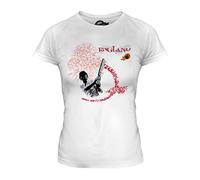 Candymix - England Cricketer - Ladies Fitted T Shirt Top T-Shirt, Size 2X-Large, Colour White