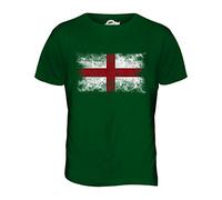 Candymix - England St George Distressed Flag - Mens T Shirt Top T-Shirt, Size 3X-Large, Colour Bottle Green