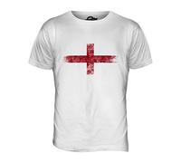 Candymix - England St George Distressed Flag - Mens T Shirt Top T-Shirt, Size 5X-Large, Colour White