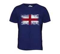 Candymix - England St George Distressed Flag - Mens T Shirt Top T-Shirt, Size Large, Colour Navy