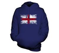 Candymix - England St George Distressed Flag - Unisex Hoodie Mens Ladies Hooded Sweater, Size 2X-Large, Colour Navy