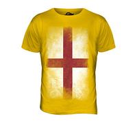 Candymix - England St George Faded Flag - Mens T Shirt Top T-Shirt, Size 2X-Large, Colour Deep Yellow