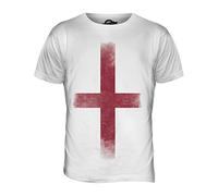 Candymix - England St George Faded Flag - Mens T Shirt Top T-Shirt, Size Medium, Colour White