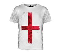 Candymix - England St George Grunge Flag - Mens T Shirt Top T-Shirt, Size X-Large, Colour White